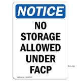 No Storage Allowed Under Facp