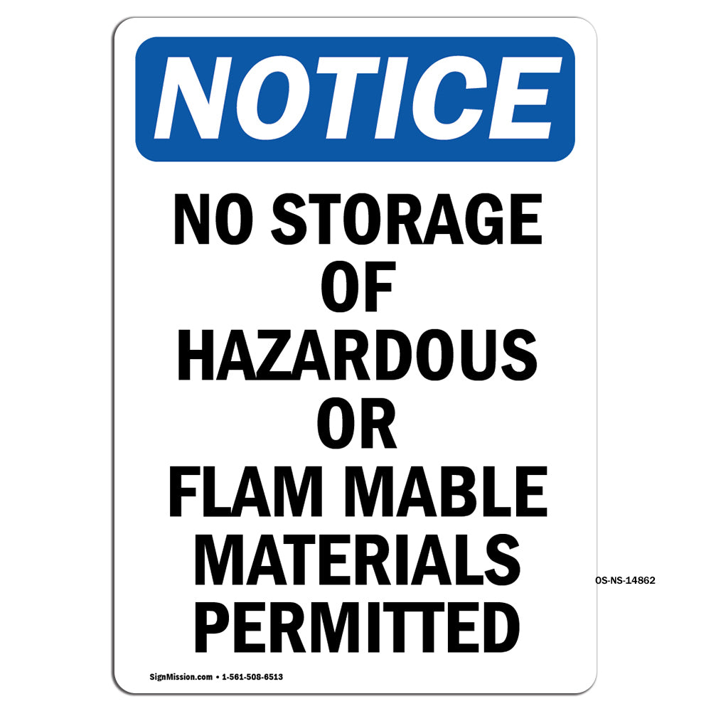 No Storage Of Hazardous Or Flammable Materials