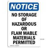 No Storage Of Hazardous Or Flammable Materials