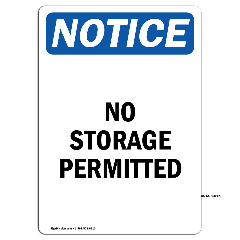 No Storage Permitted