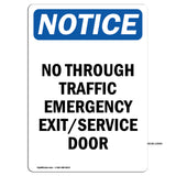 No Through Traffic Emergency Exit Service Door