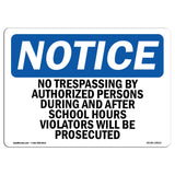 No Trespassing By Unauthorized Persons During
