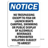 No Trespassing Except To Fish Or Launch