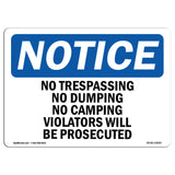 No Trespassing No Dumping No Camping