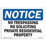 No Trespassing No Soliciting Private Residential