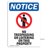 NOTICE No Trespassing Or Loitering On This Property
