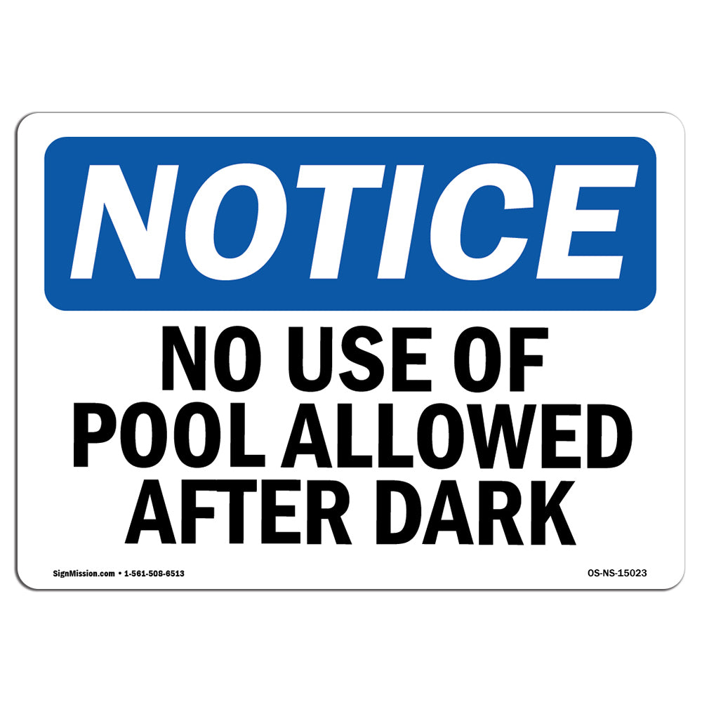 No Use Of Pool Allowed After Dark