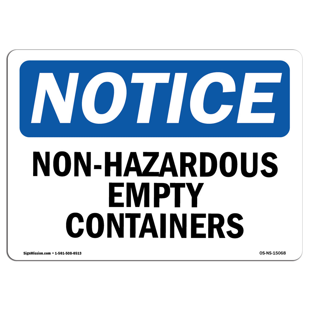 Non-Hazardous Empty Containers