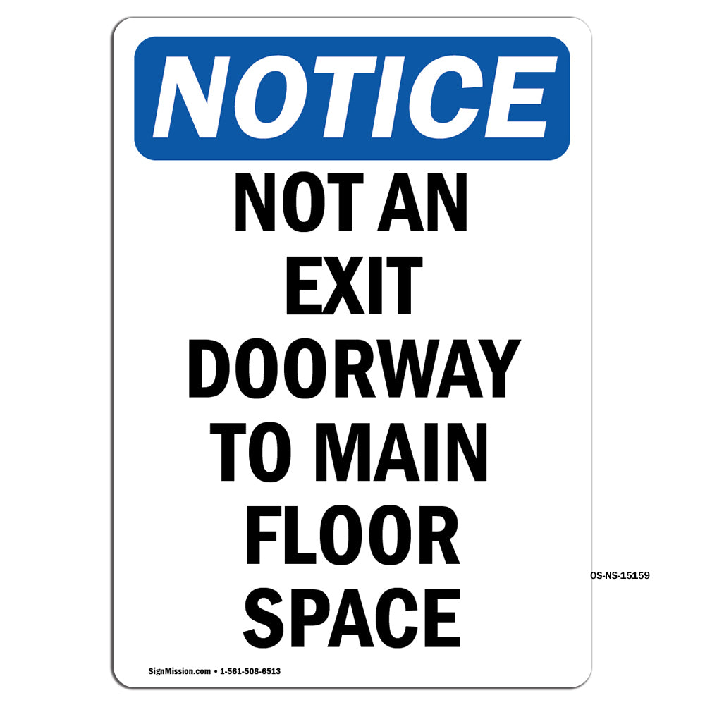 Not An Exit Doorway To Main Floor Space