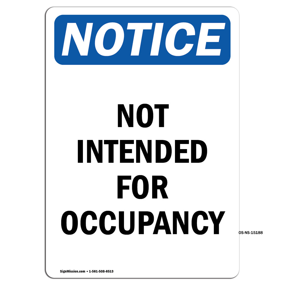 Not Intended For Occupancy