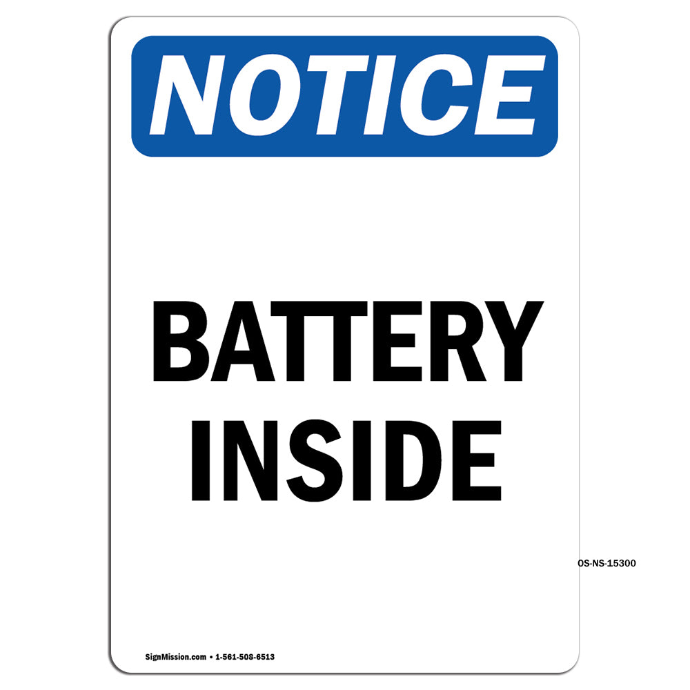NOTICE Battery Inside