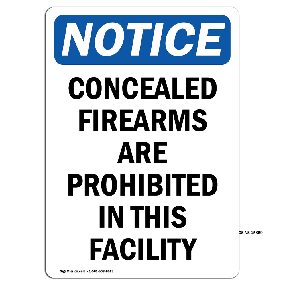 NOTICE Concealed Firearms Are Prohibited