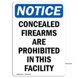 NOTICE Concealed Firearms Are Prohibited
