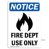 NOTICE Fire Dept Use Only
