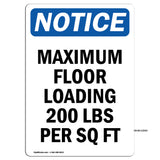 NOTICE Maximum Floor Loading 200 Lbs Per Sq Ft