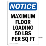 NOTICE Maximum Floor Loading 50 Lbs Per Sq Ft