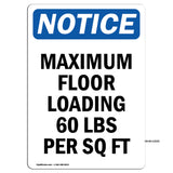 NOTICE Maximum Floor Loading 60 Lbs Per Sq Ft