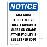 NOTICE Maximum Floor Loading For All Concrete