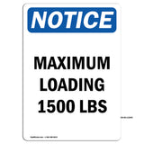 NOTICE Maximum Loading 1500 Lbs