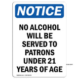 NOTICE No Alcohol Will Be Served