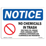NOTICE No Chemicals In Trash
