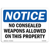 NOTICE No Concealed Weapons Allowed