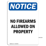 NOTICE No Firearms Allowed On Property