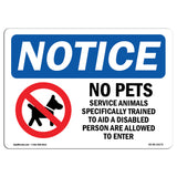No Pets Service Animals