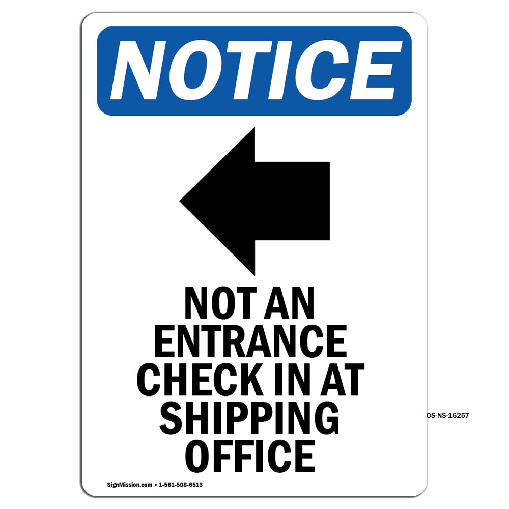 NOTICE Not An Entrance Check