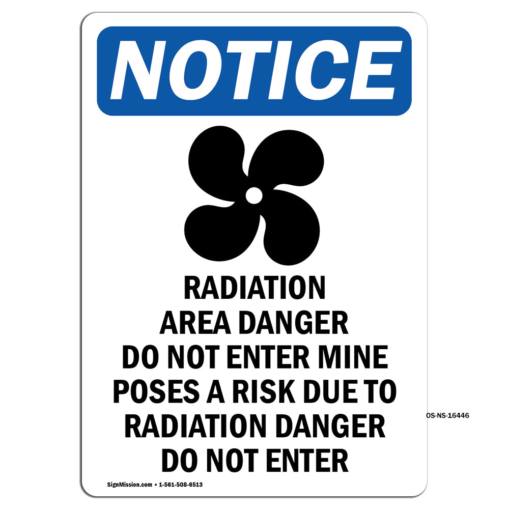 NOTICE Radiation Area Danger