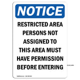 NOTICE Restricted Area Permission Required