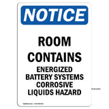 NOTICE Room Contains Energized Battery Systems