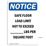 NOTICE Safe Floor Load Limit Not