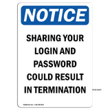 NOTICE Sharing Password Result In Termination