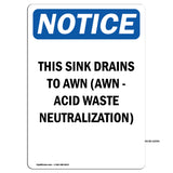 NOTICE Sink Drain AWN Acid Waste Neutralization
