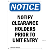 Notify Clearance Holders Prior Sign