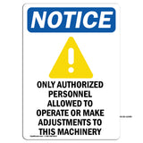 NOTICE Only Authorized Personnel Operate