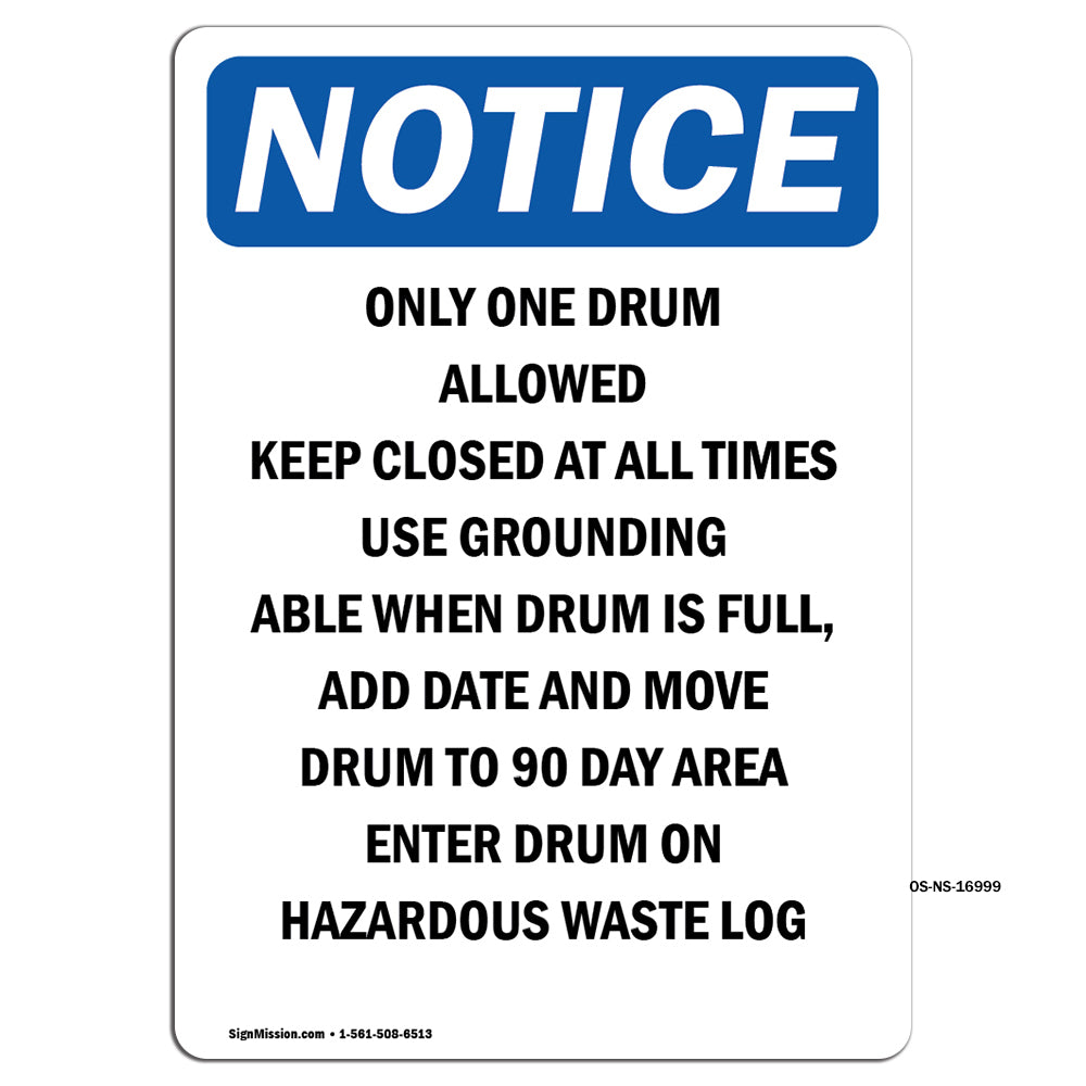 Only One Drum Allowed Keep Closed At All