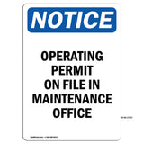 Operating Permit On File In Maintenance Office
