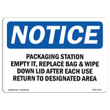 Packaging Station Empty It, Replace Bag