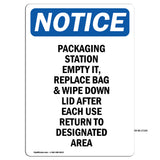 Packaging Station Empty It, Replace Bag