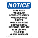 Park Rules Park Only In Designated