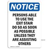Persons Able To Use The Exit Stair Do So