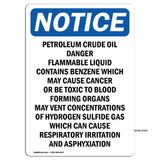 Petroleum Crude Oil Danger Flammable Liquid Sign