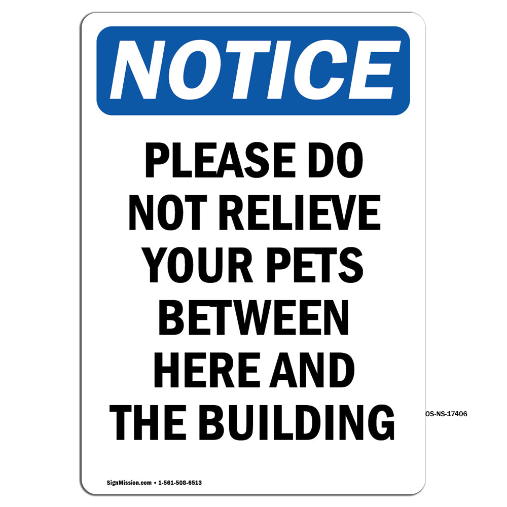 Please Do Not Relieve Your Pets Between