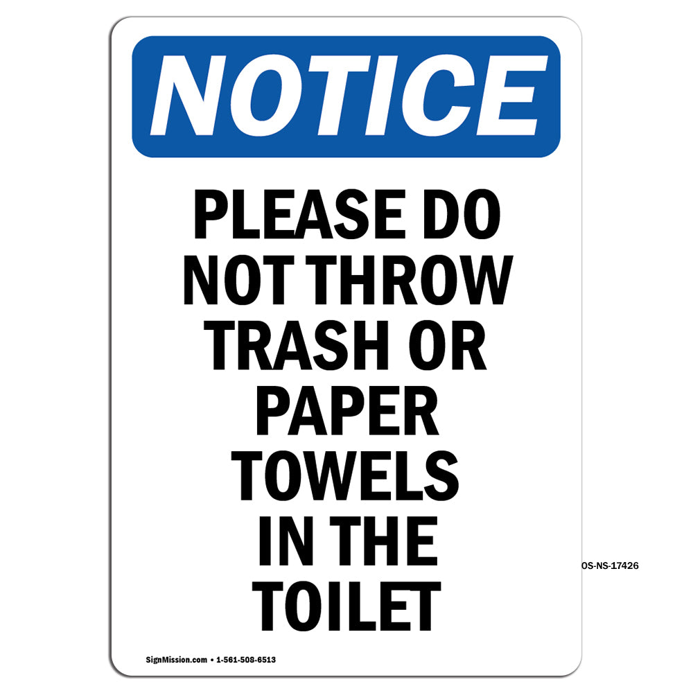 Please Do Not Throw Trash Or Paper