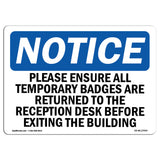 Please Ensure All Temporary Badges Are Returned
