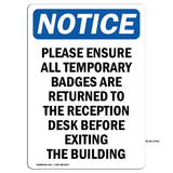 Please Ensure All Temporary Badges Are Returned