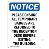 Please Ensure All Temporary Badges Are Returned