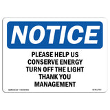 Please Help Us Conserve Energy